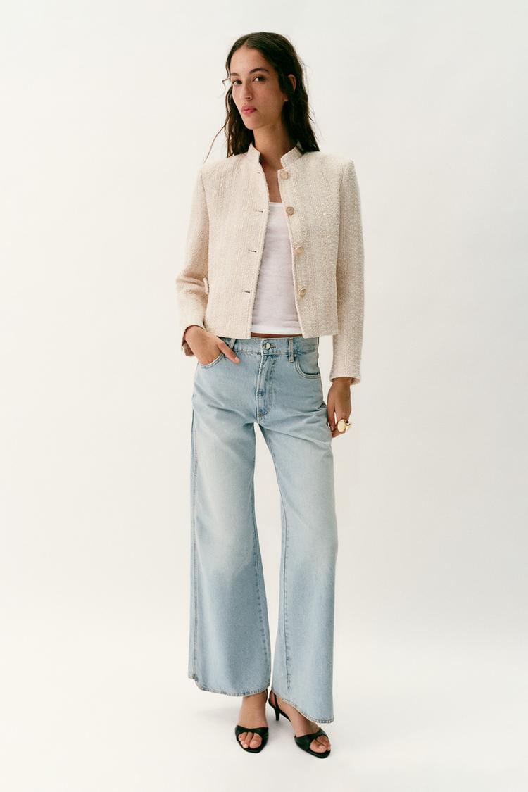 METALLIC THREAD SHOULDER PAD BLAZER - Zara product image