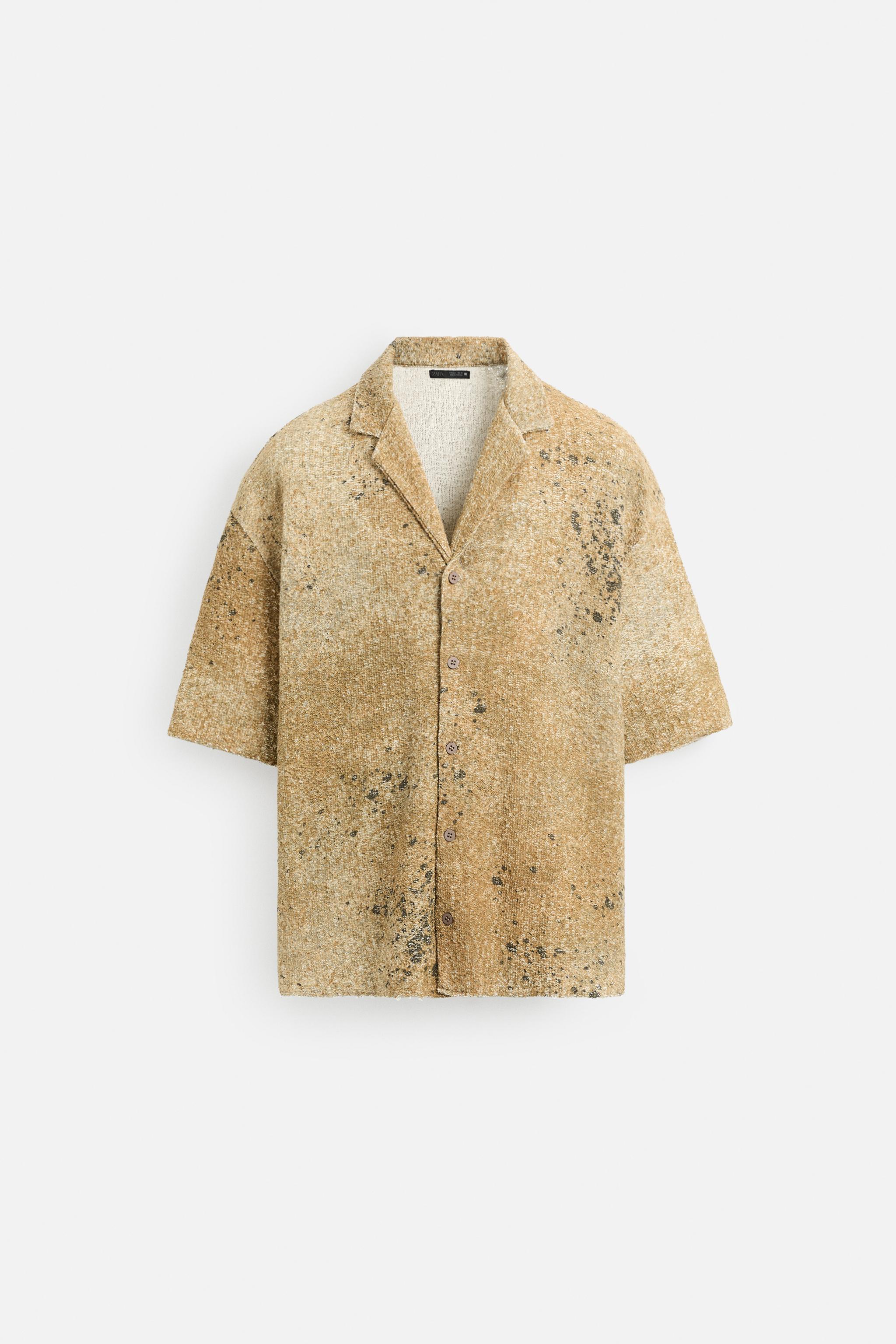 ABSTRACT PRINT KNIT SHIRT