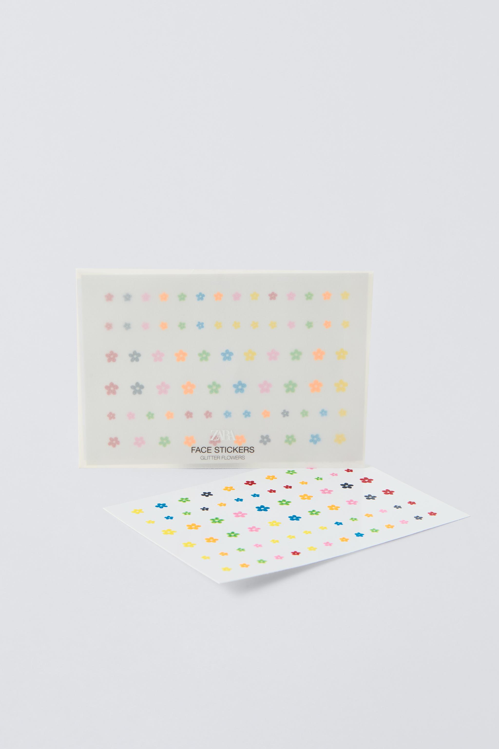 ZARA FACE STICKERS GLITTER FLOWERS