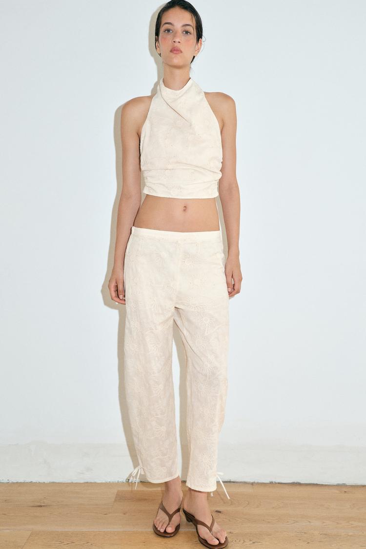 SEQUIN EMBROIDERED BLOOMER PANTS - Zara product image
