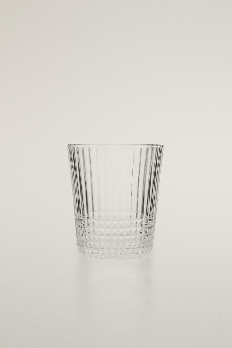 GLASS TUMBLER WITH RAISED GEOMETRIC DESIGN - Zara product image