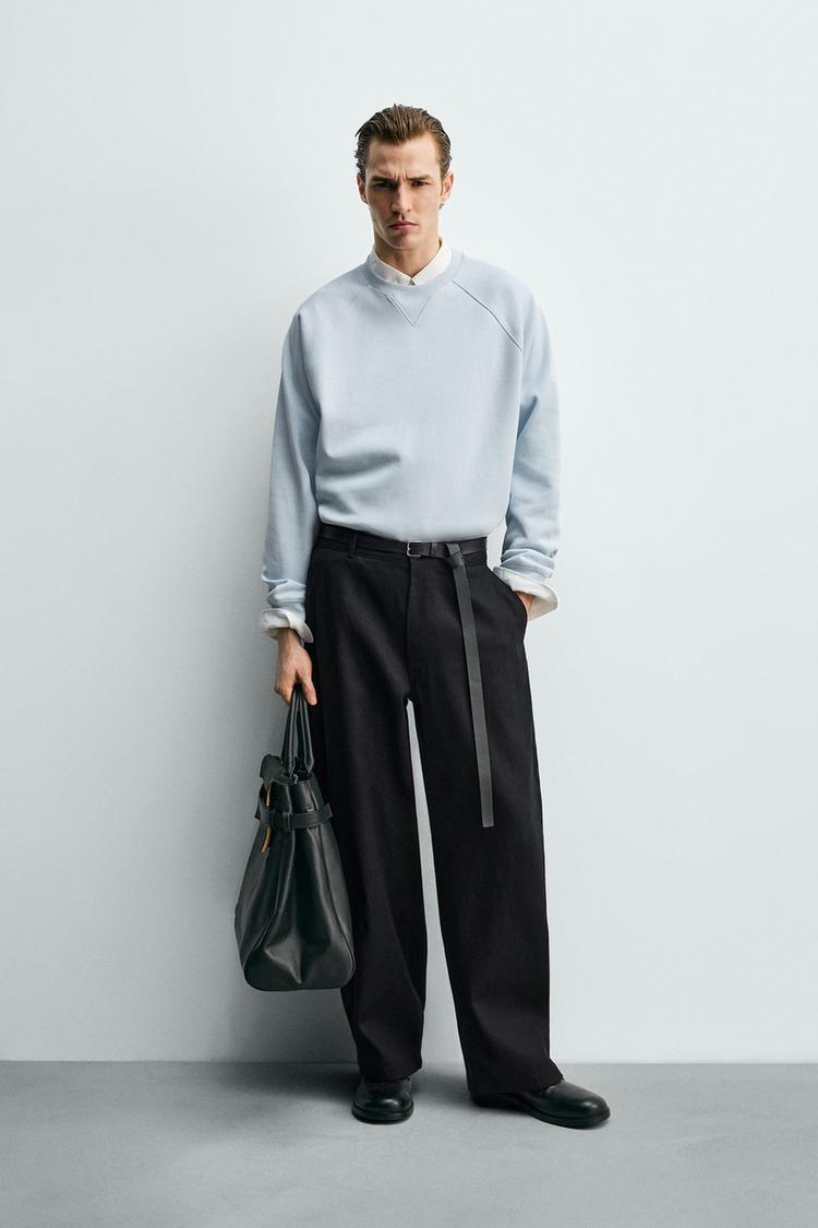 WASHED PIQUÉ TEXTURED SWEATSHIRT - Zara product image