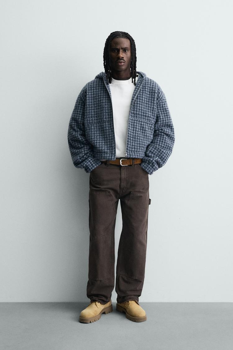 PLAID EMBROIDERED HOODIE - Zara product image