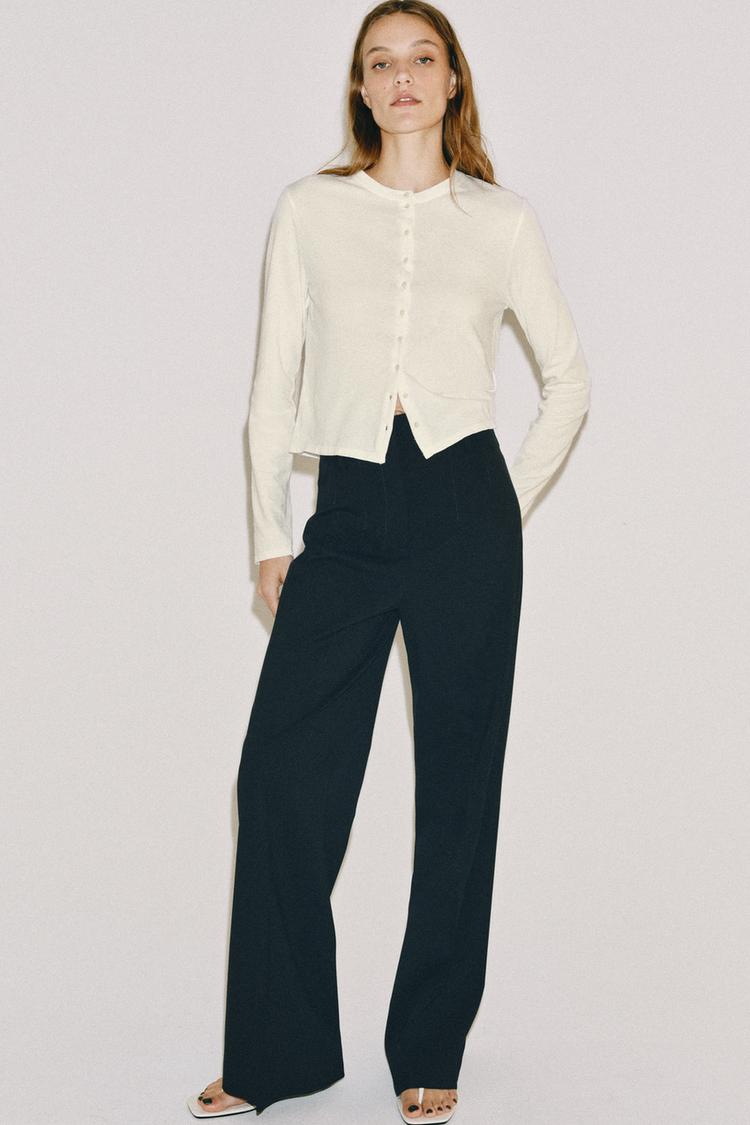 HIGH-WAISTED WOOL PANTS ZW COLLECTION - Zara product image
