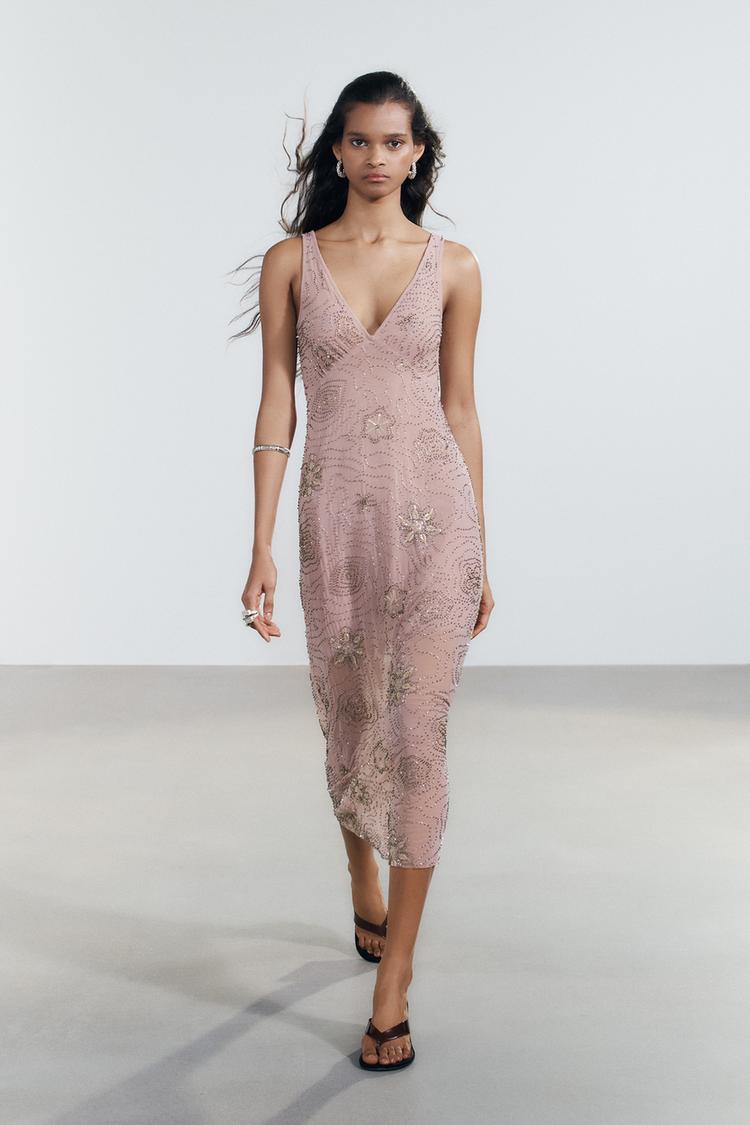 BEADED MIDI DRESS