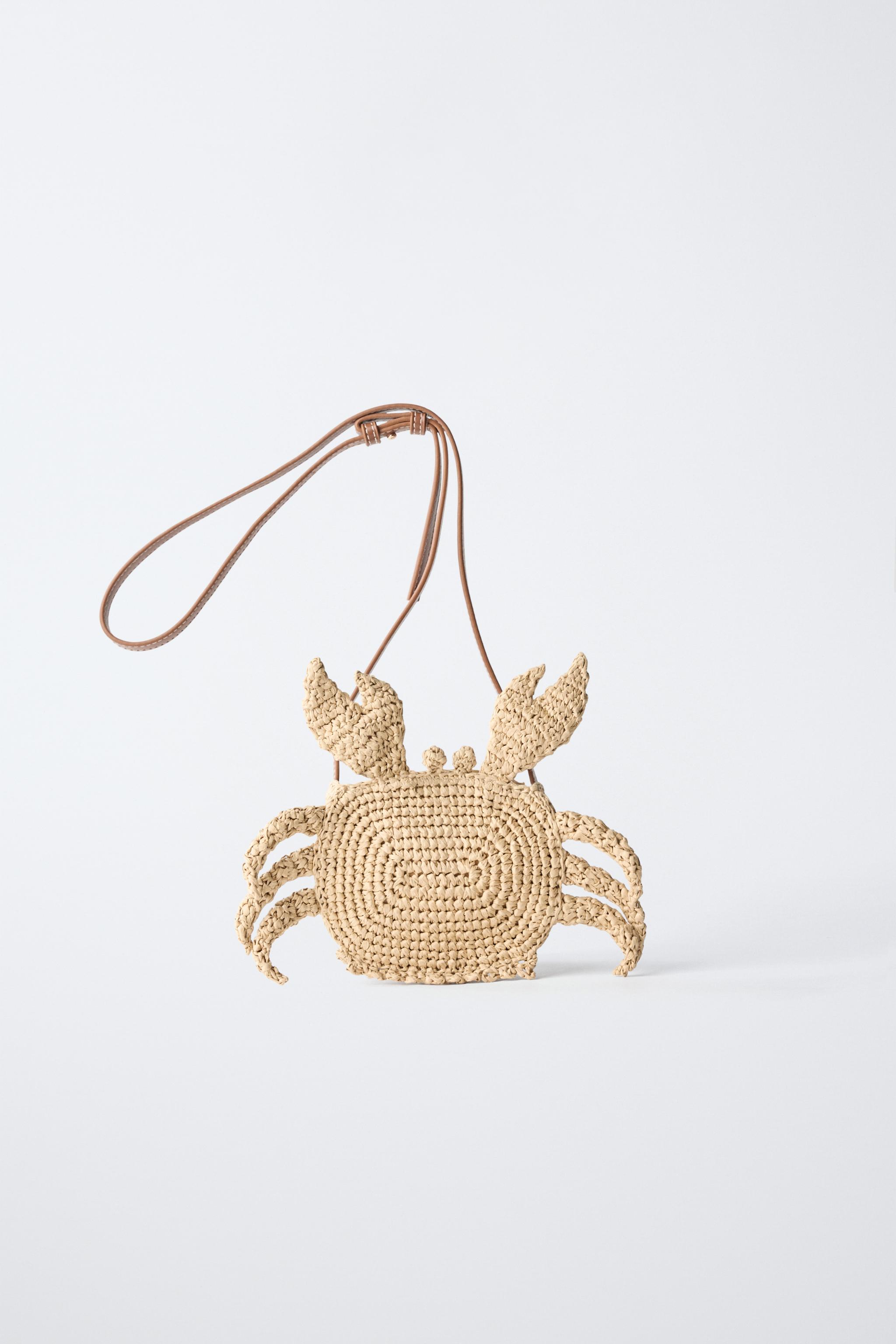SAC BANDOULIÈRE CRABE EFFET RAPHIA