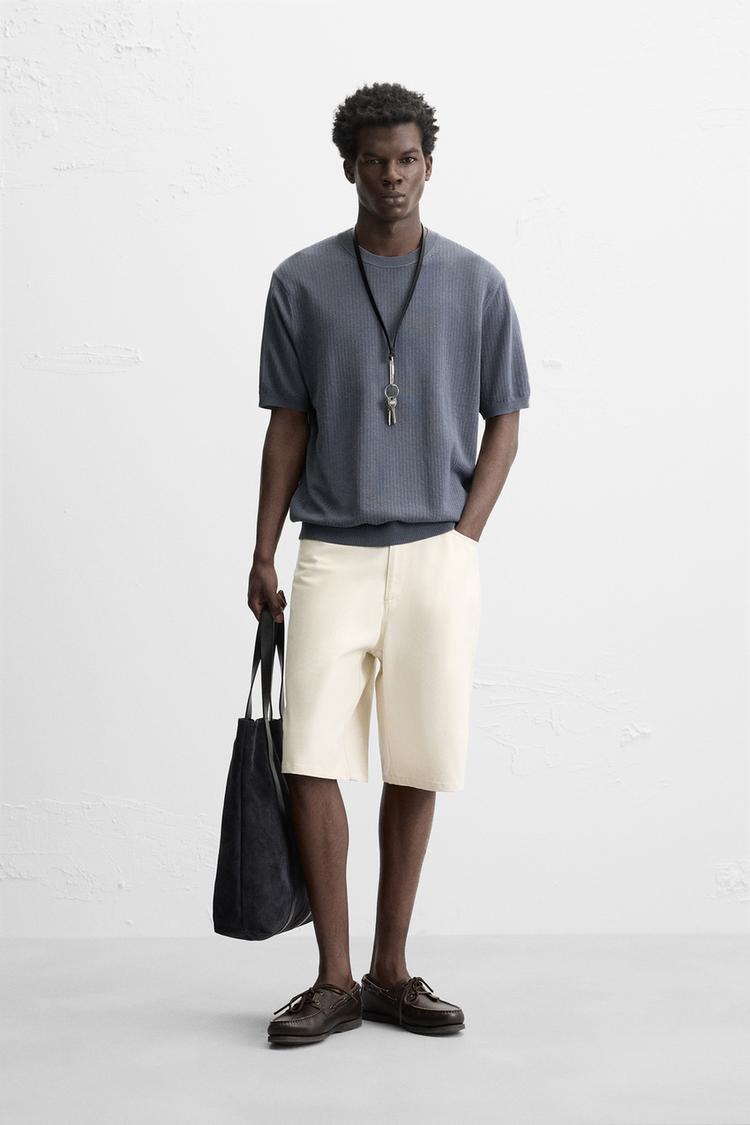 TEXTURED KNIT T-SHIRT