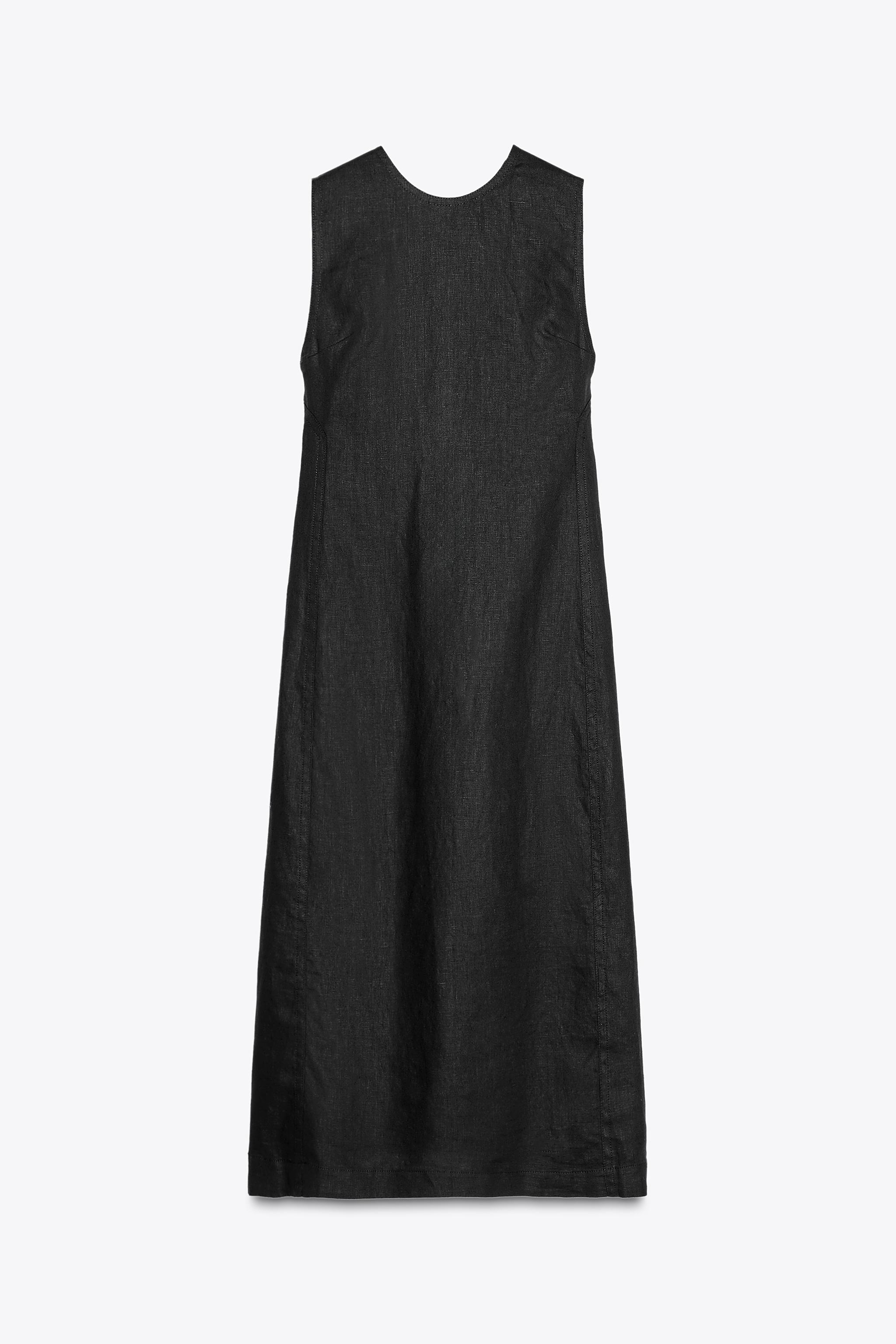 100% LINEN MIDI DRESS ZW COLLECTION