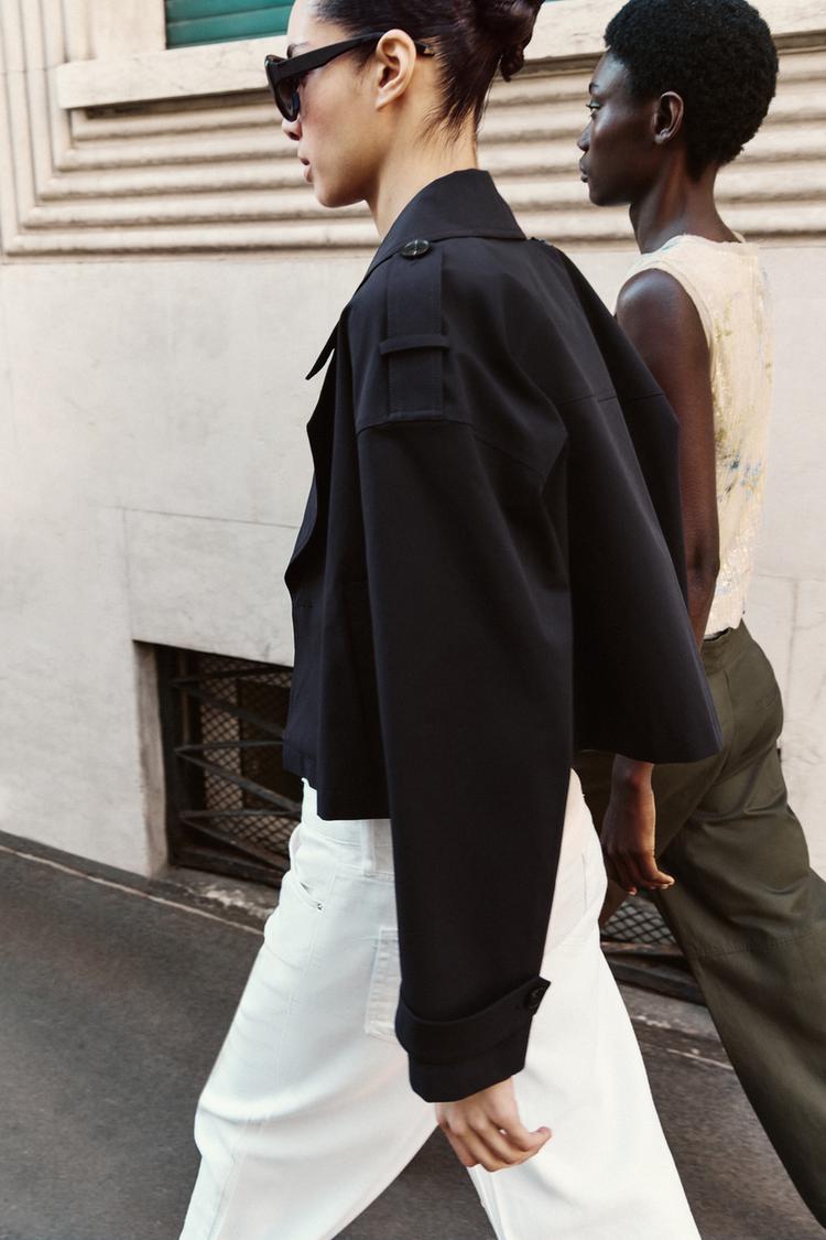 SHORT DOUBLE-BREASTED TRENCH COAT - Zara product image