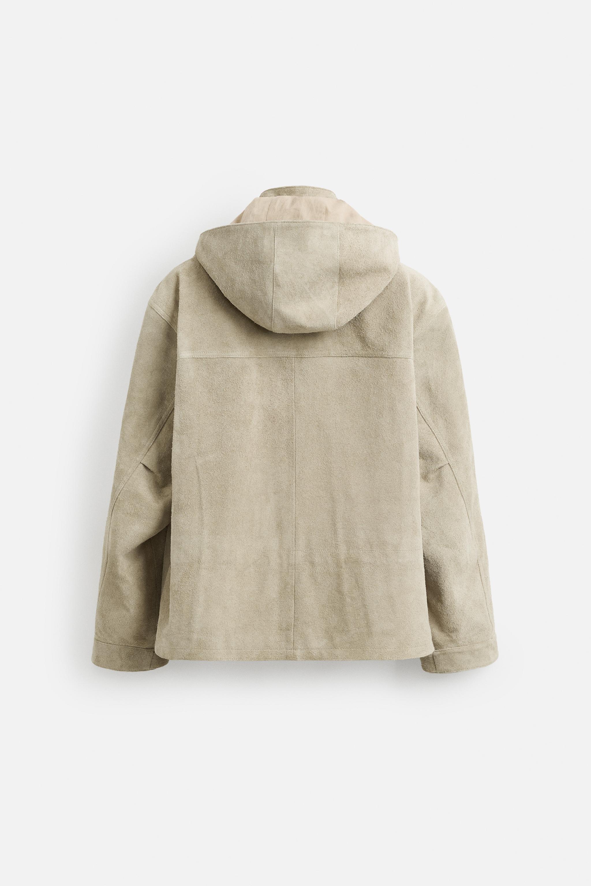 BLOUSON EN CUIR DAIM À CAPUCHE ÉDITION LIMITÉE