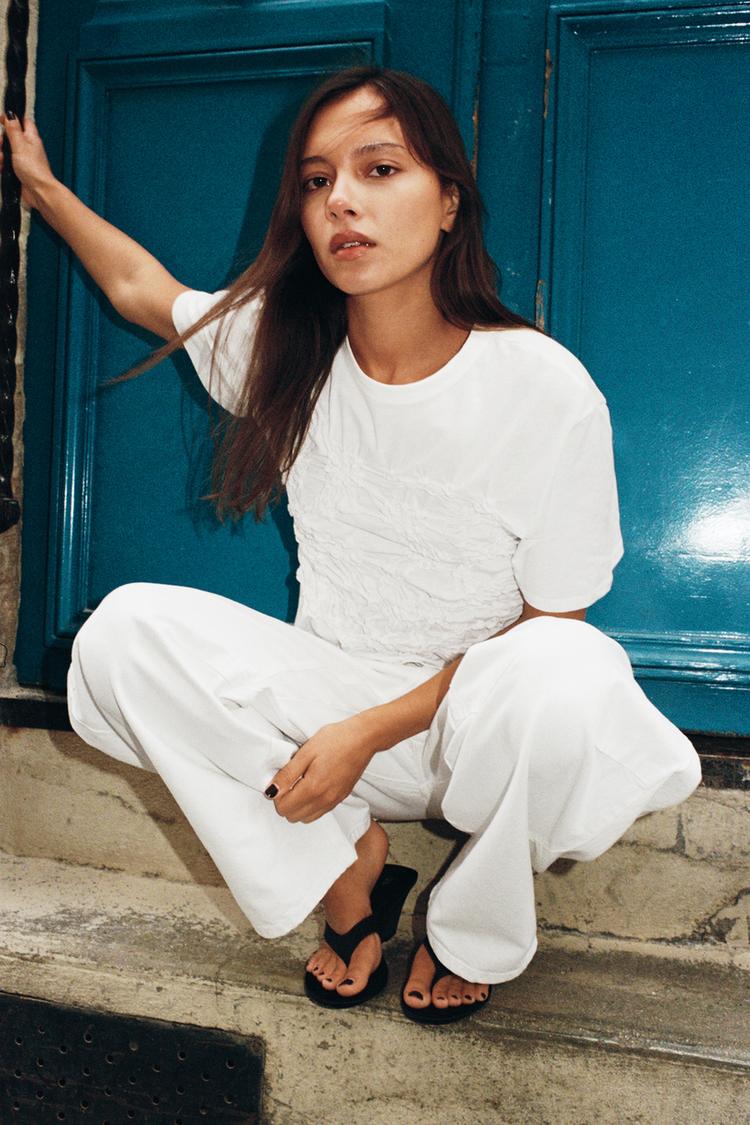 SHORT SLEEVE RUCHED TOP - Zara product image