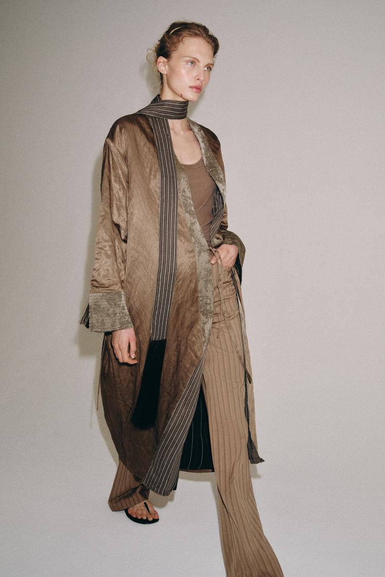 ZW COLLECTION JACQUARD SCARF KIMONO - Zara product image