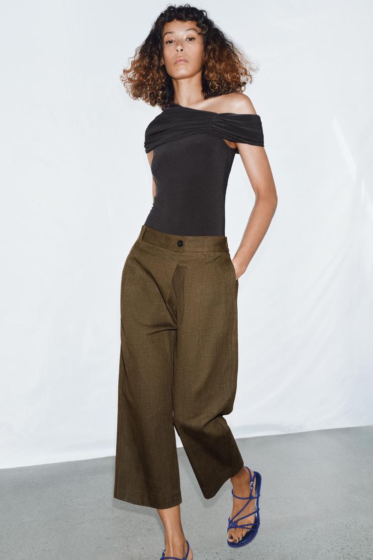 ZW COLLECTION PLEATED CROPPED PANTS - Zara product image