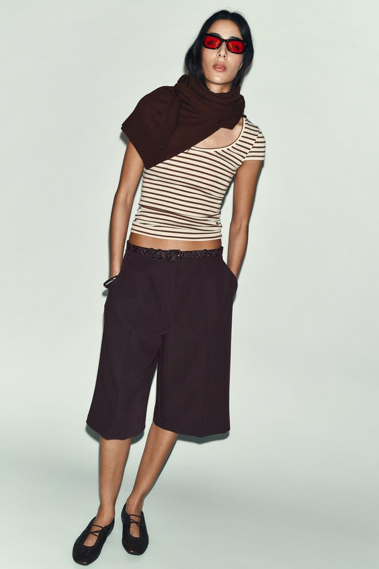 STRIPED SHORT SLEEVE T-SHIRT - Zara product image
