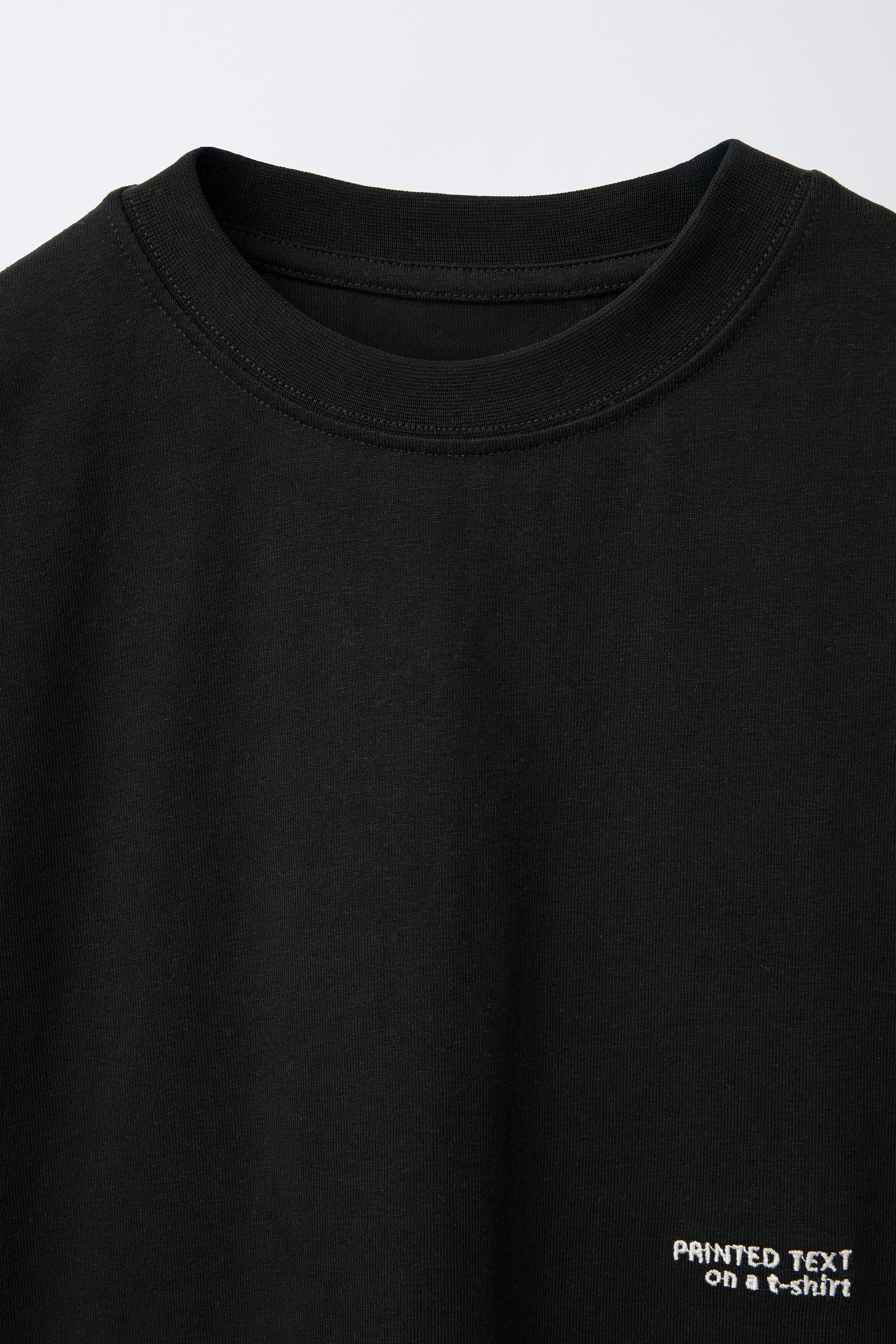 HEAVY WEIGHT EMBROIDERED TEXT T-SHIRT