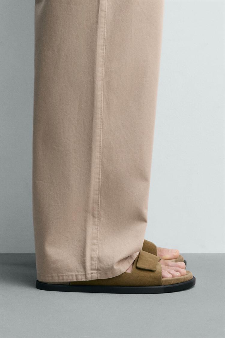 DOUBLE STRAP LEATHER SANDALS - Zara product image
