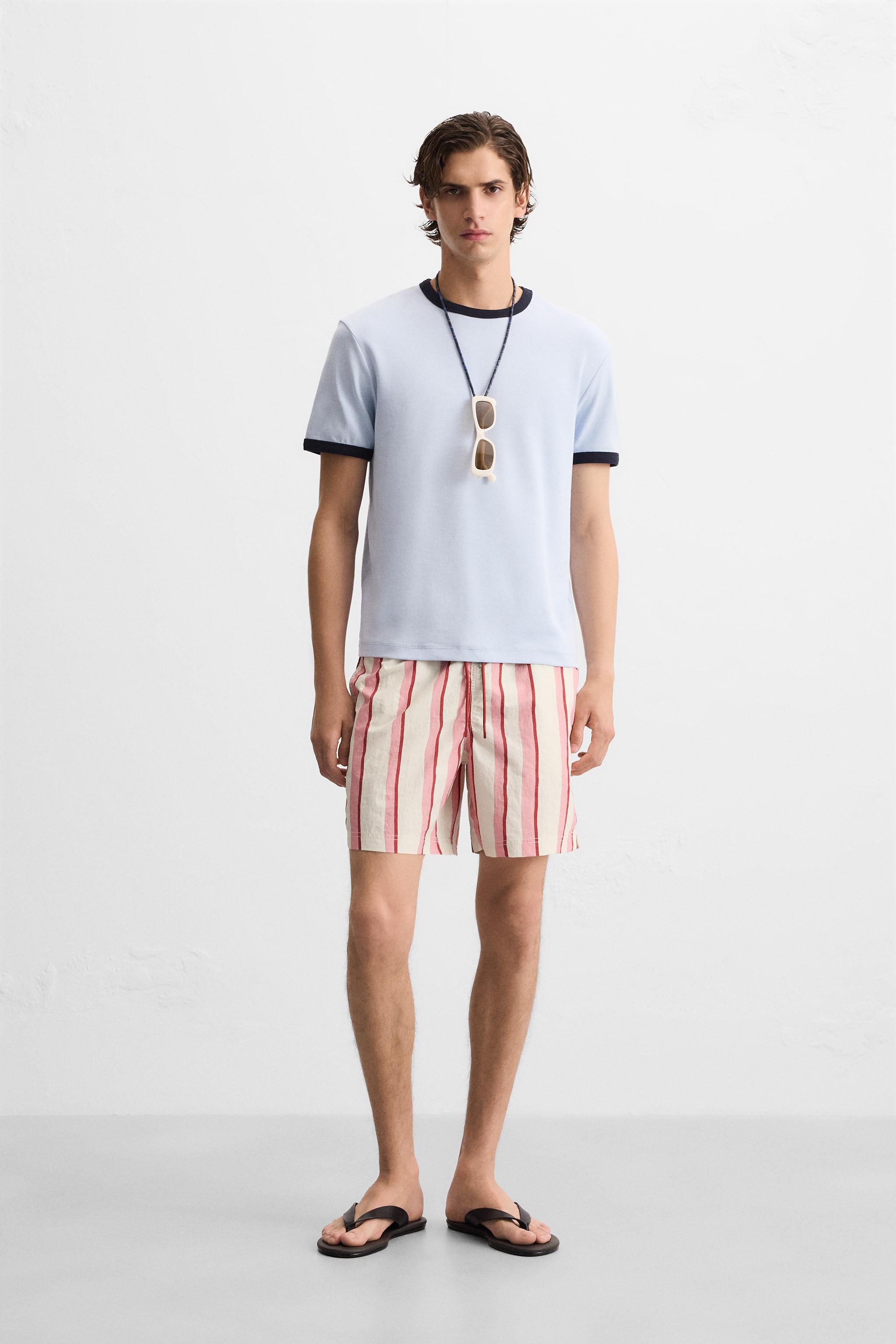 MAILLOT DE BAIN LONG À RAYURES