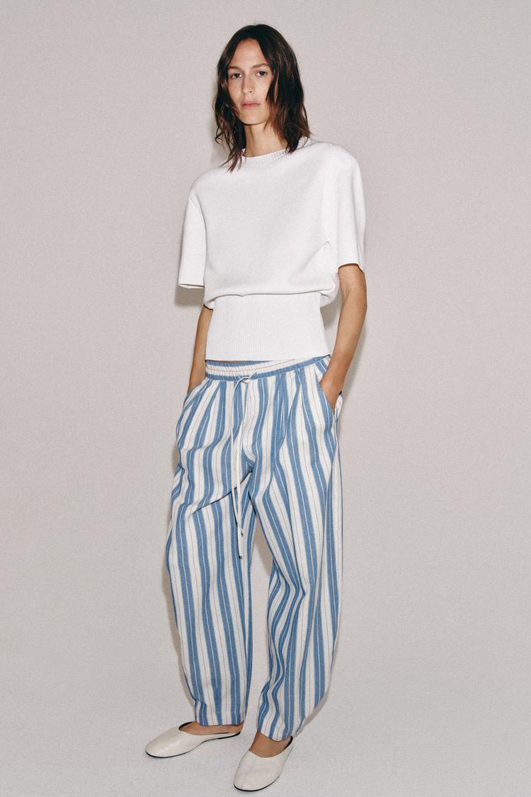 ZW COLLECTION STRIPED PAJAMA PANTS - Zara product image
