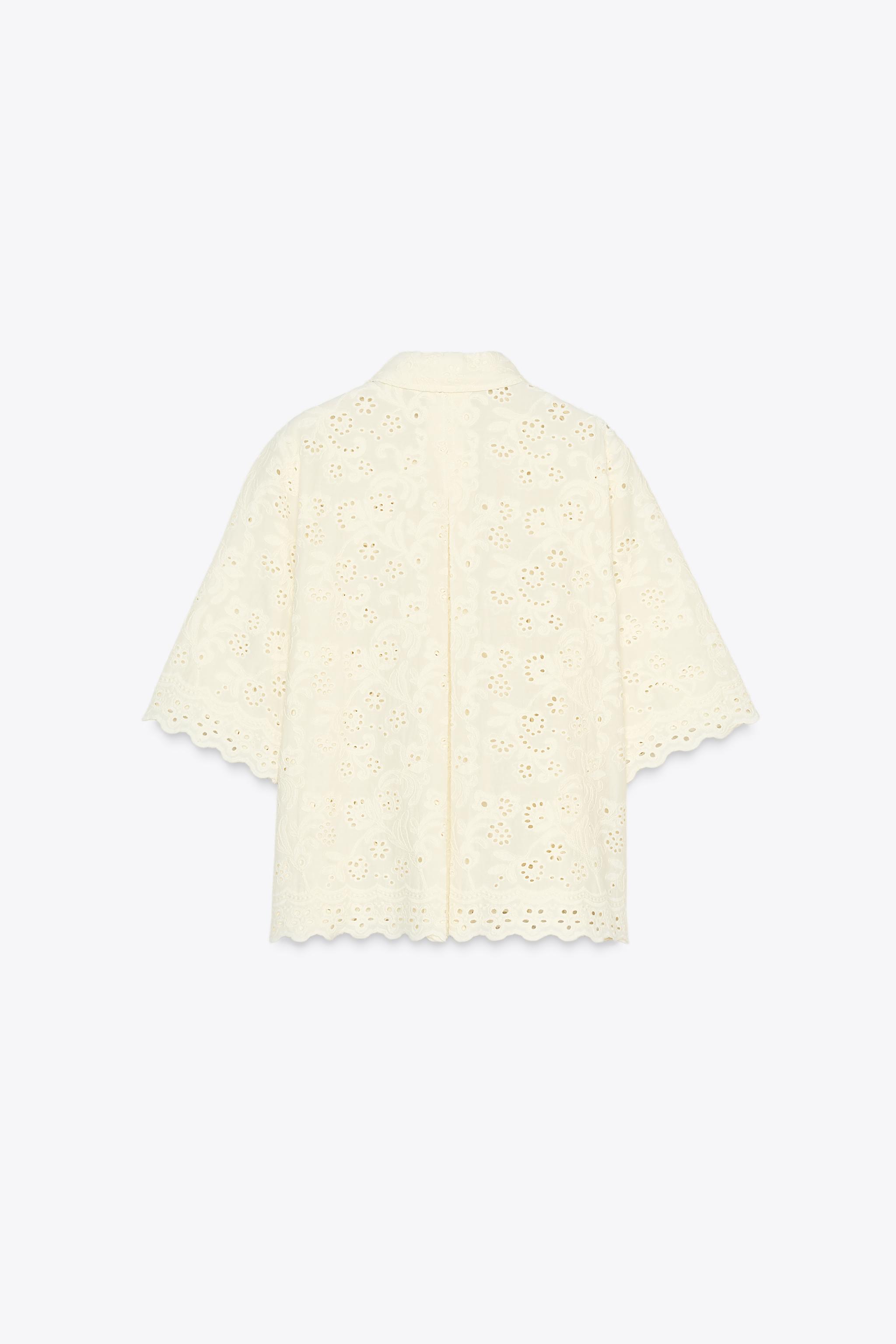 ZW COLLECTION EYELET EMBROIDERY SHIRT
