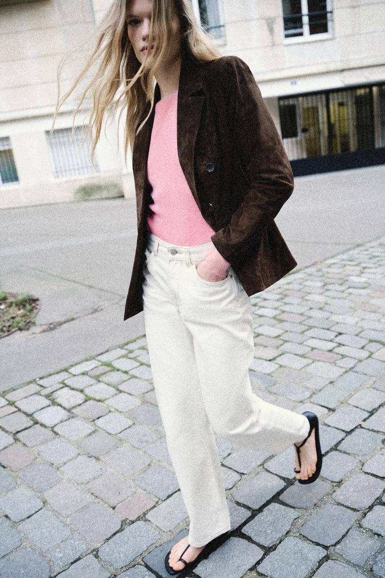 Z.03 HIGH WAISTED STRAIGHT LONG LENGTH JEANS - Zara product image