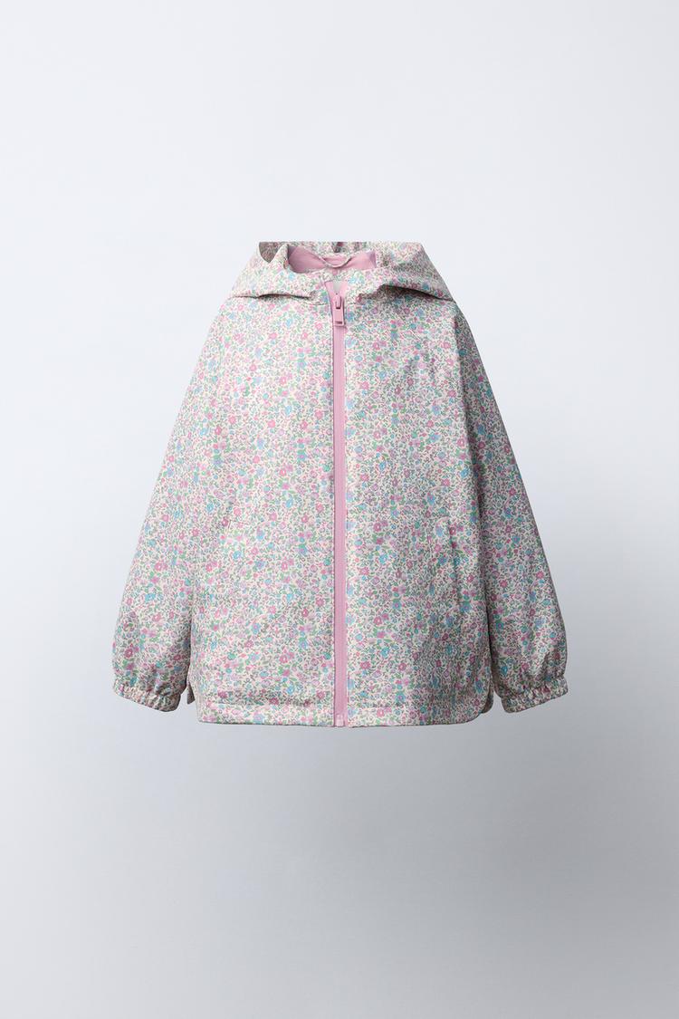 RUBBERIZED FLORAL WATER REPELLENT RAINCOAT - Zara product image