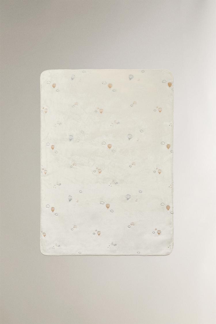 EMBROIDERED BALLOON BABY FLEECE BLANKET