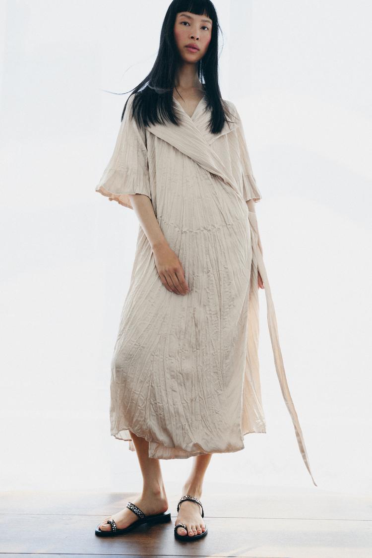 ZW COLLECTION PLEATED BELTED DRESS - Zara product image