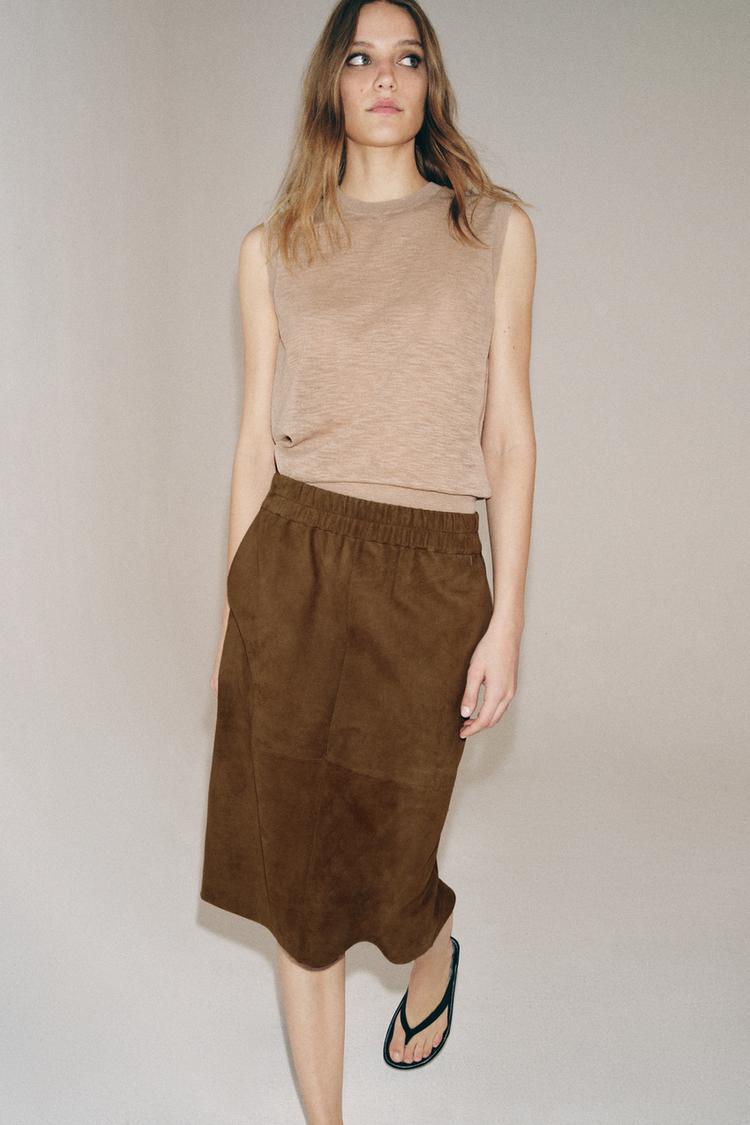 ZW COLLECTION LIMITED EDITION SUEDE SKIRT - Zara product image