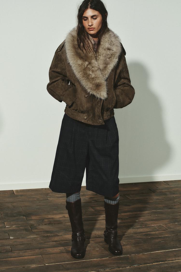 100% FUR SUEDE LEATHER JACKET - Zara product image