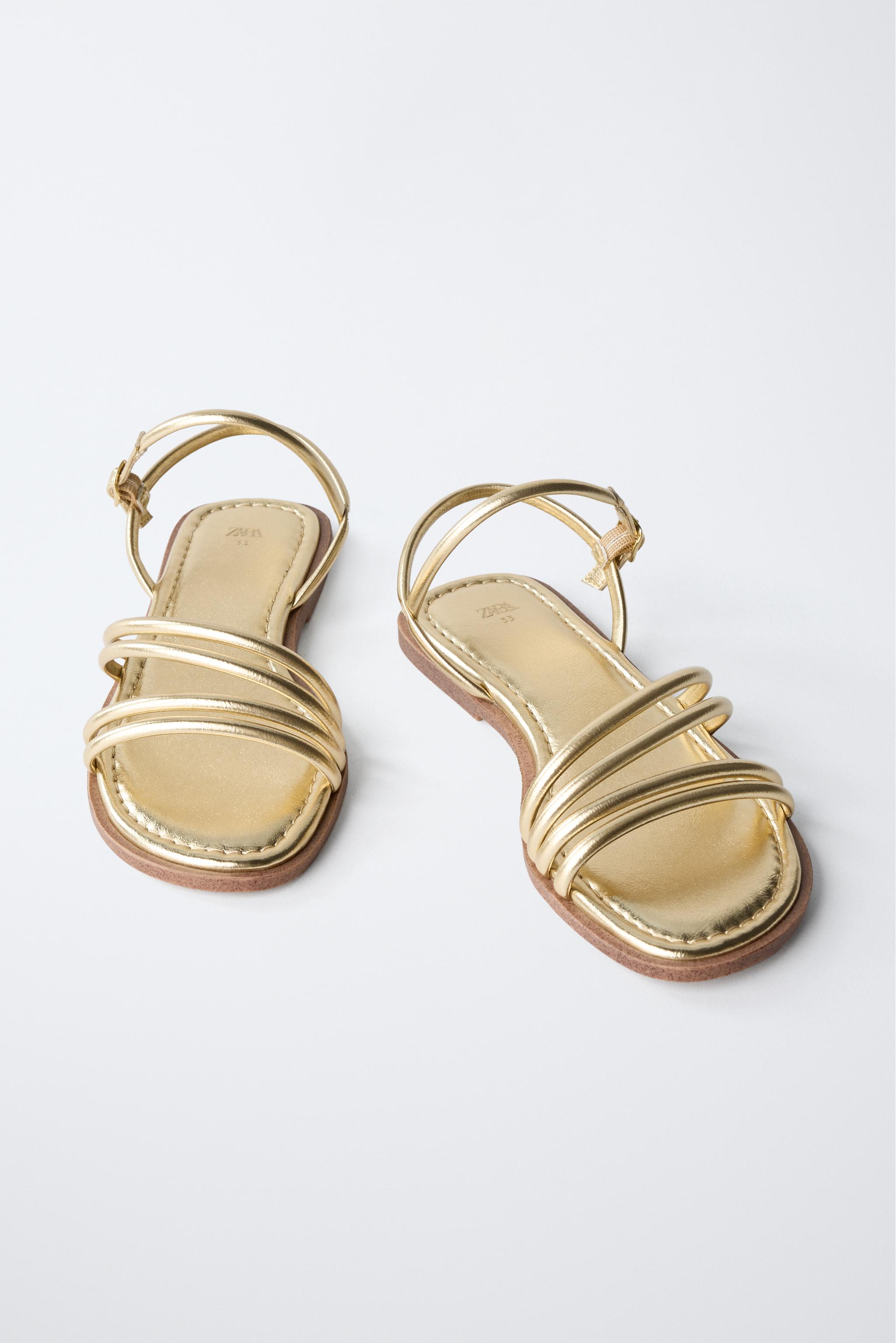 SANDALES À BRIDES MÉTALLISÉES