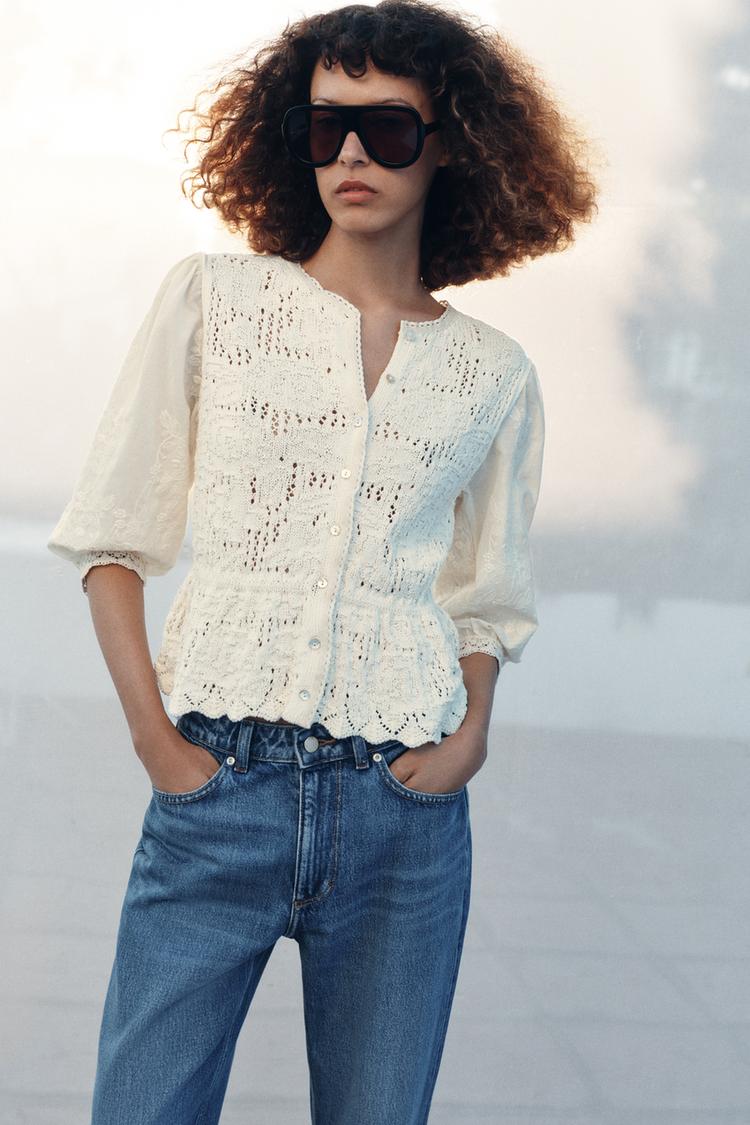 ROMANTIC COMBINATION KNIT JACKET - Zara product image