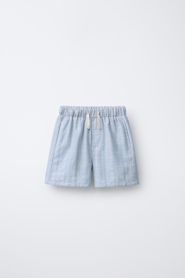 STRIPED SHORTS WITH COTTON AND LINEN - Zara product image