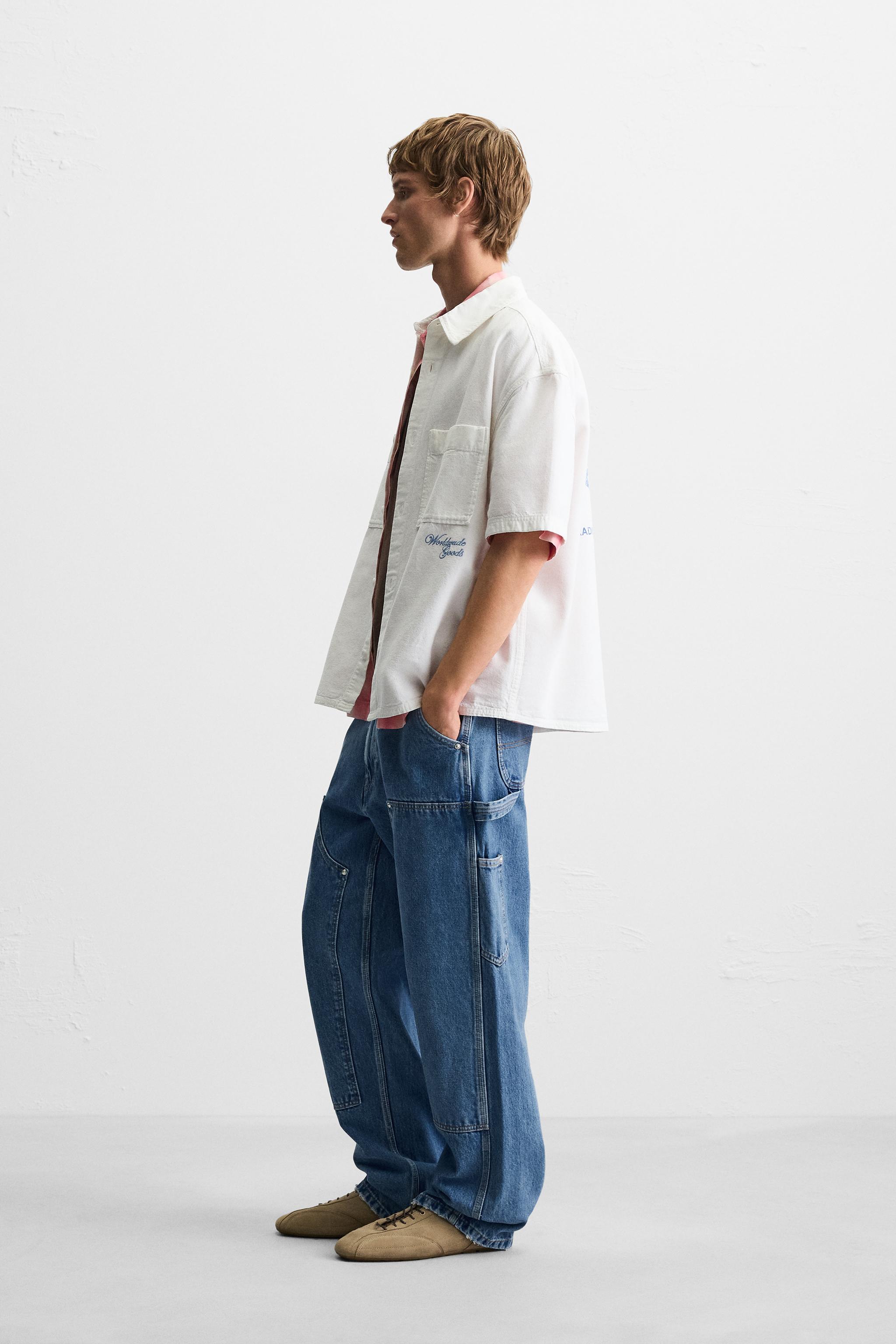CHEMISE BRODÉE EN MATIÈRES VARIÉES