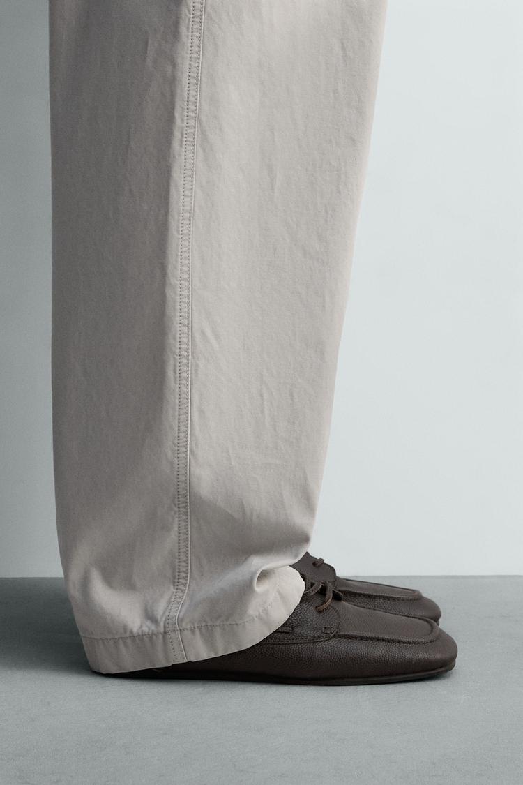 LEATHER BOAT SHOES - Zara product image