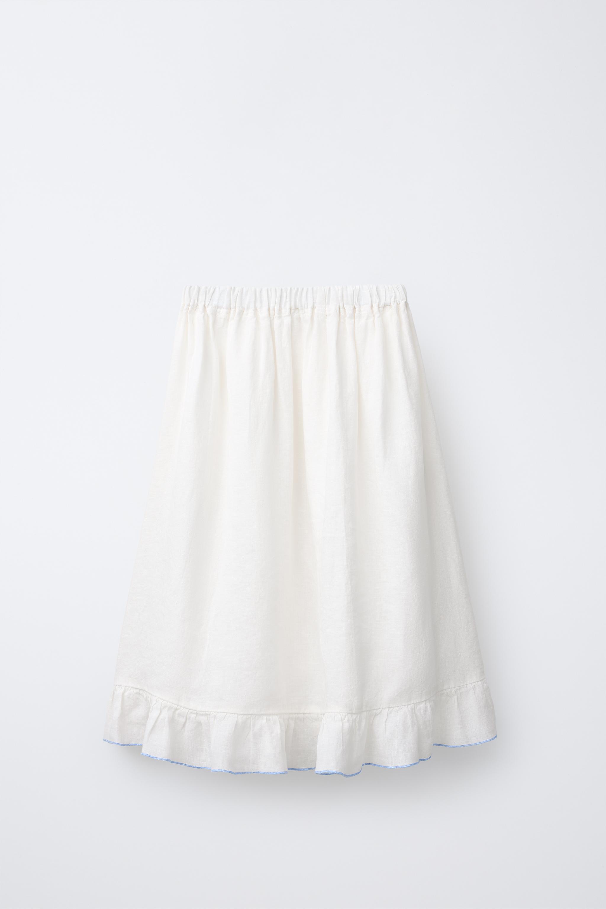 JUPE MIDI 100 % LIN