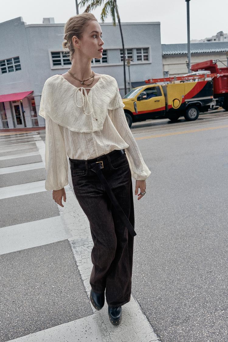 RUFFLED LACE BLOUSE - Zara product image