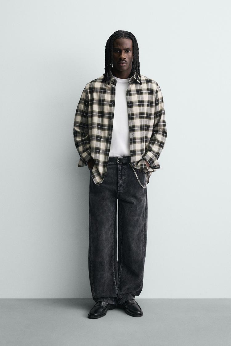 BAGGY FIT CORDUROY PANTS WITH TWISTED SEAMS - Zara product image