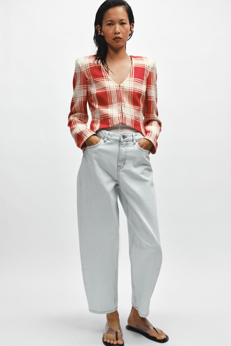 FITTED PLAID JACKET ZW COLLECTION - Zara product image