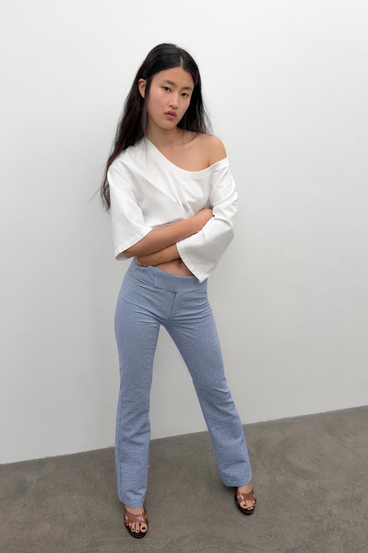FLARE GINGHAM PANTS - Zara product image