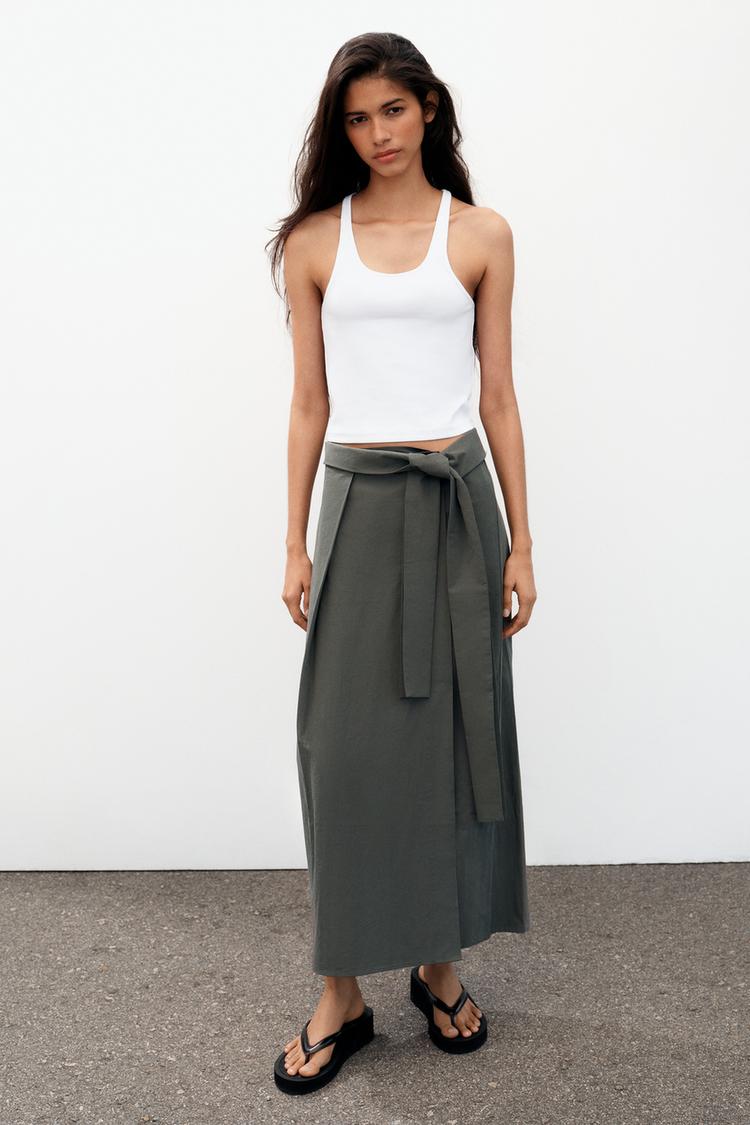 WRAP MIDI SKIRT - Zara product image