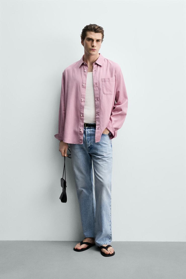 REGULAR FIT LYOCELL-COTTON SHIRT - Zara product image