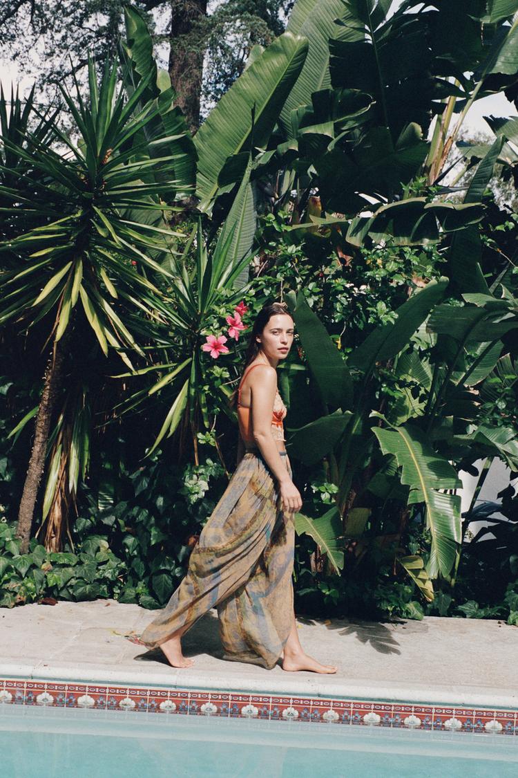 PRINTED VOLUME PANTS WITH VENTS - Zara product image