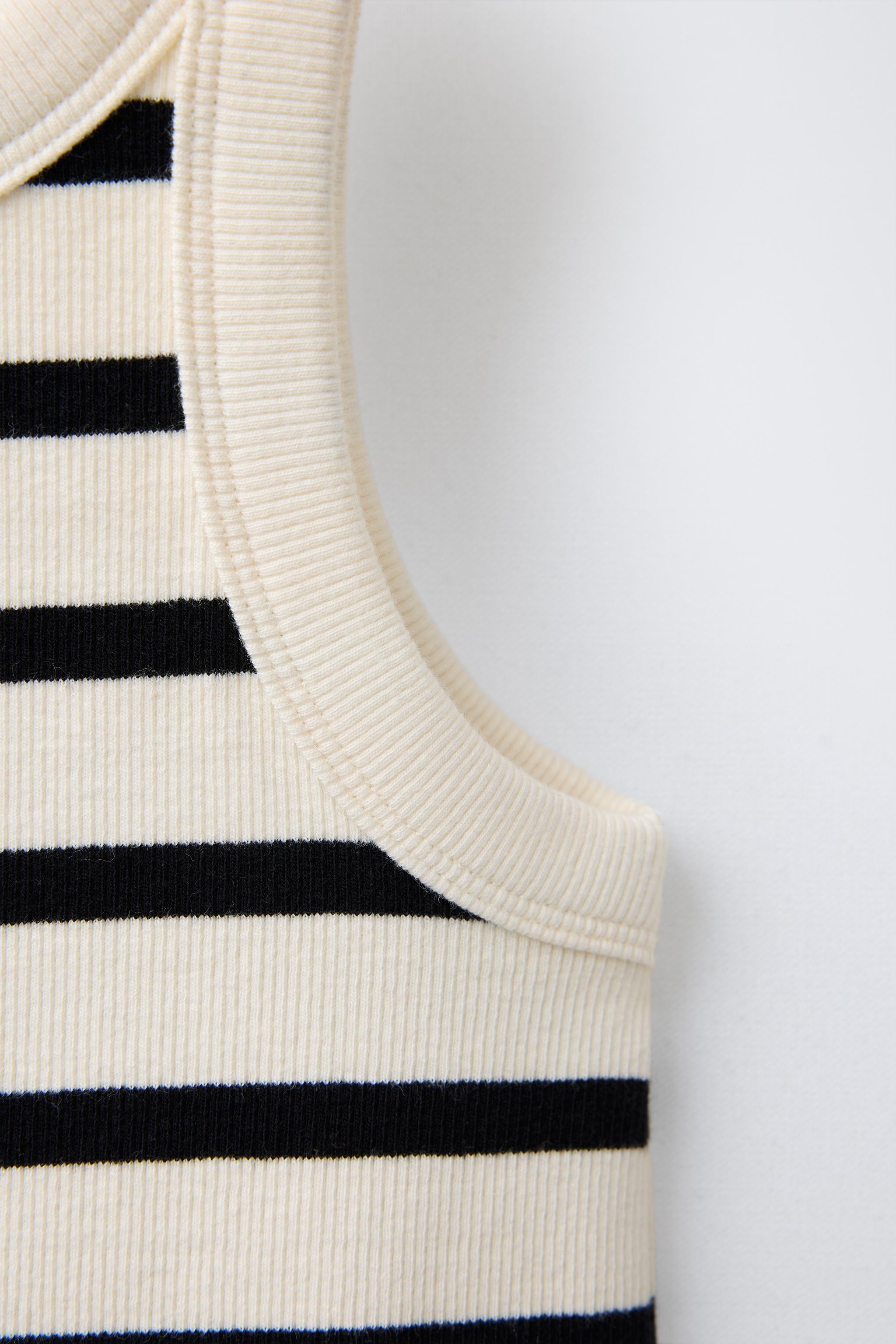 STRIPED RIBBED DRESS