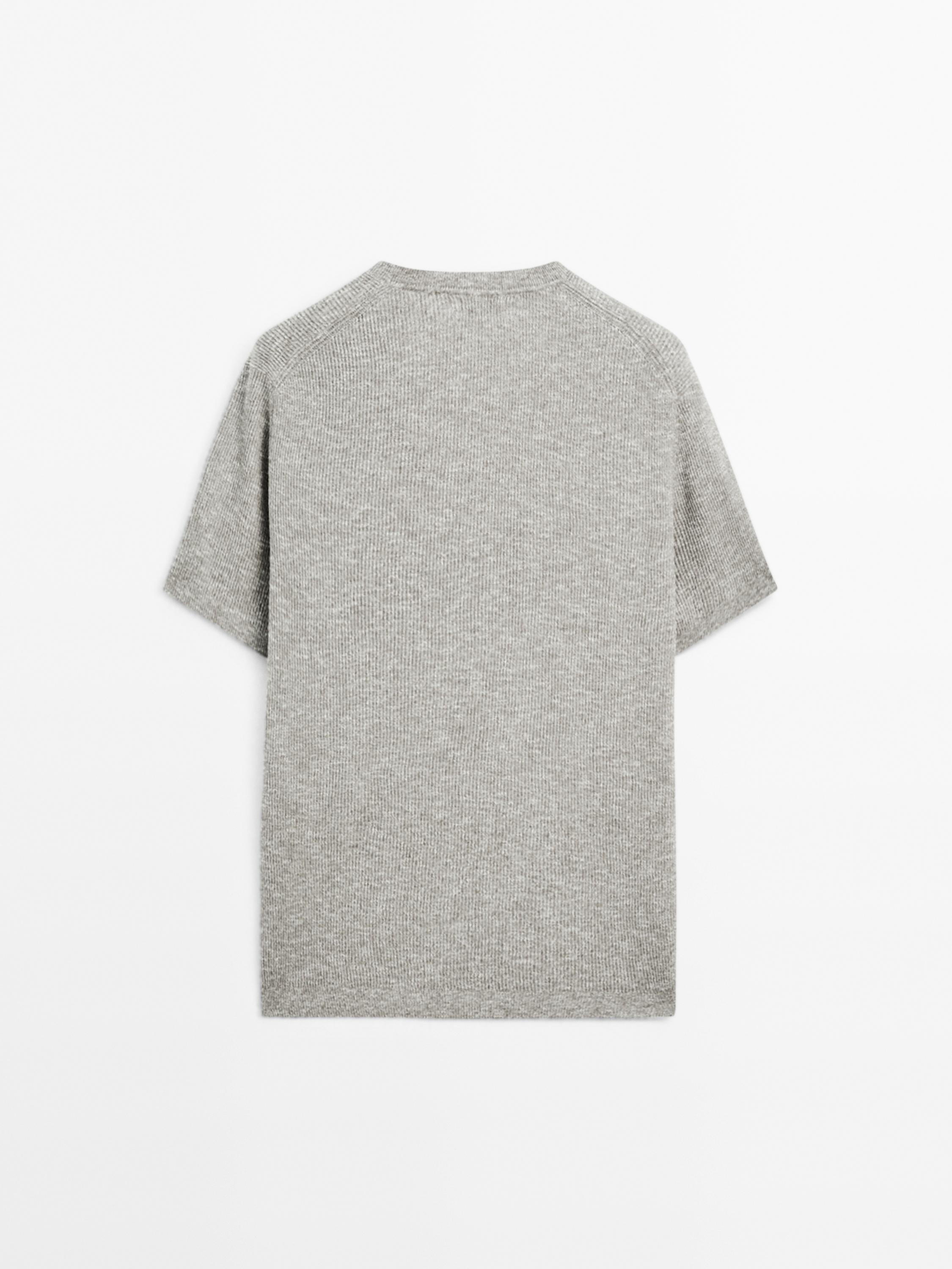 Short sleeve mouliné knit T-shirt