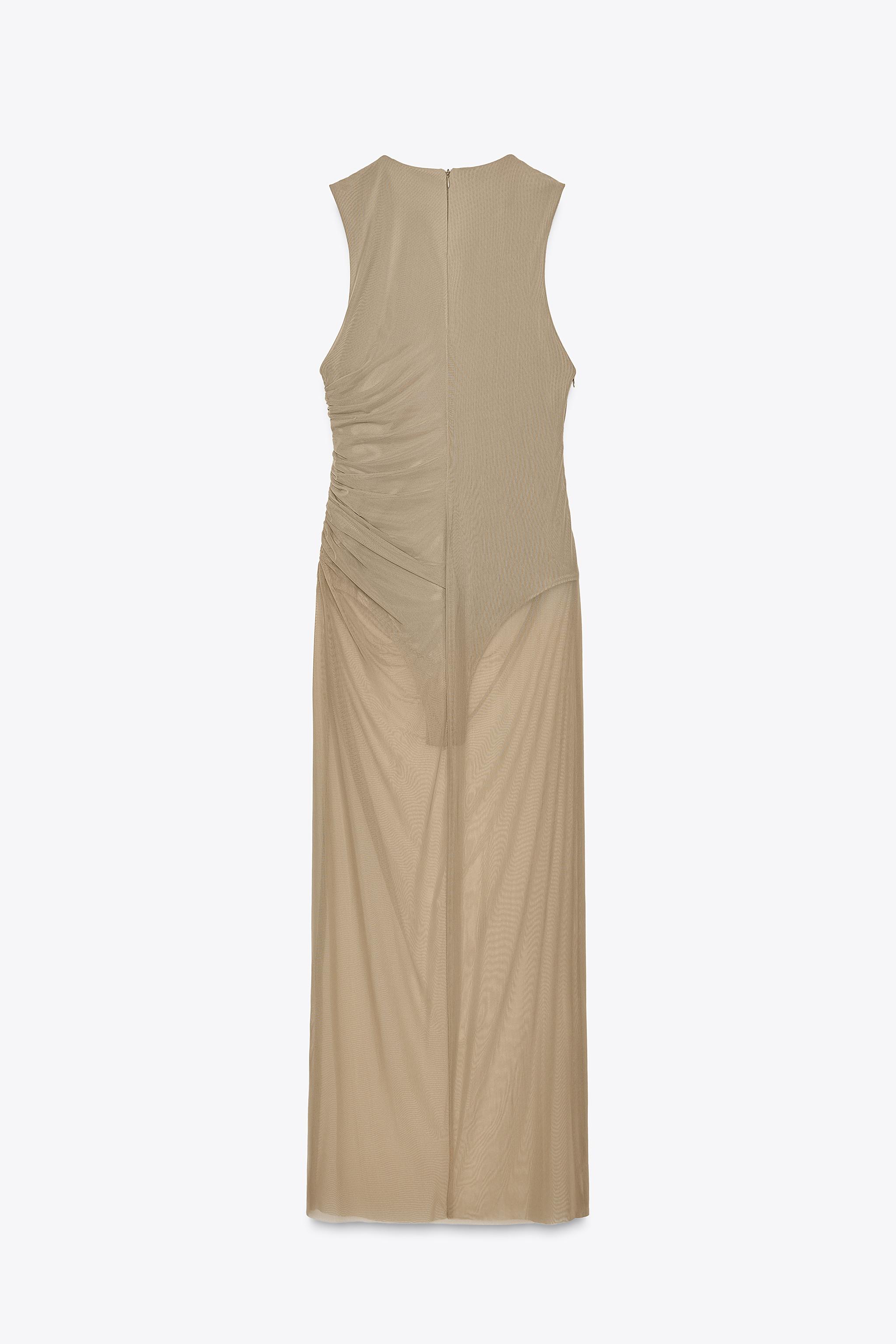 TULLE MIDI BODYCON DRESS
