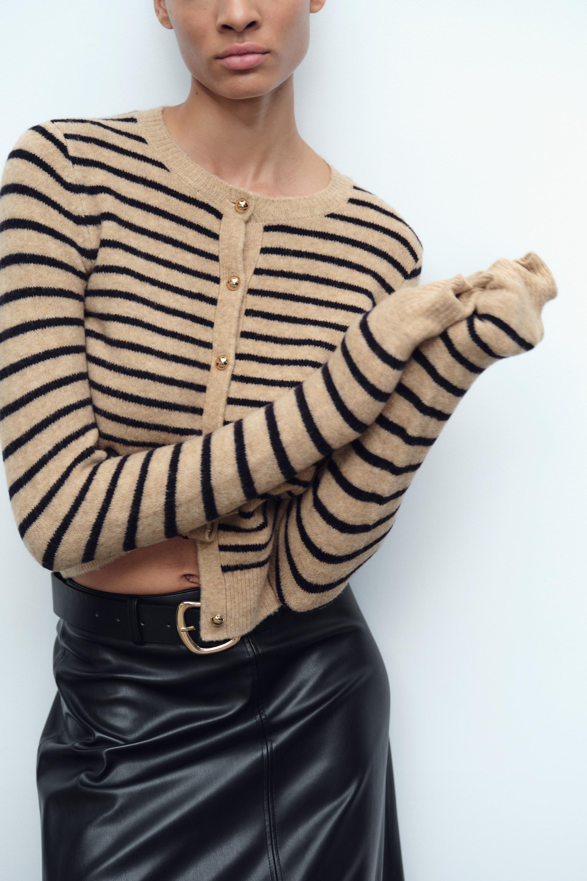 STRIPED KNIT CARDIGAN