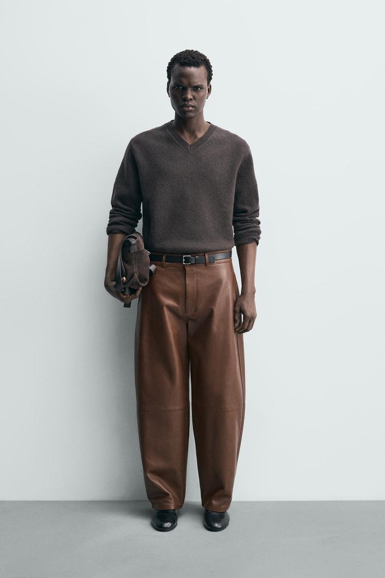 LEATHER BALLOON FIT PANTS - Zara product image