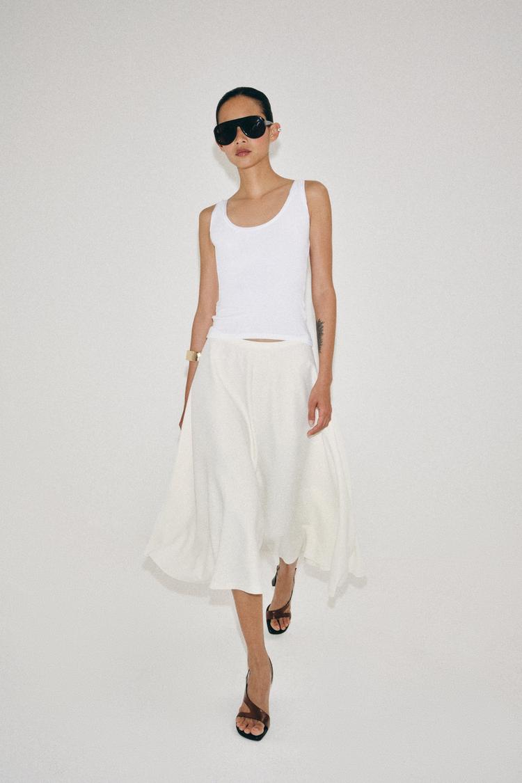 ZW COLLECTION LAYERED MIDI SKIRT - Zara product image