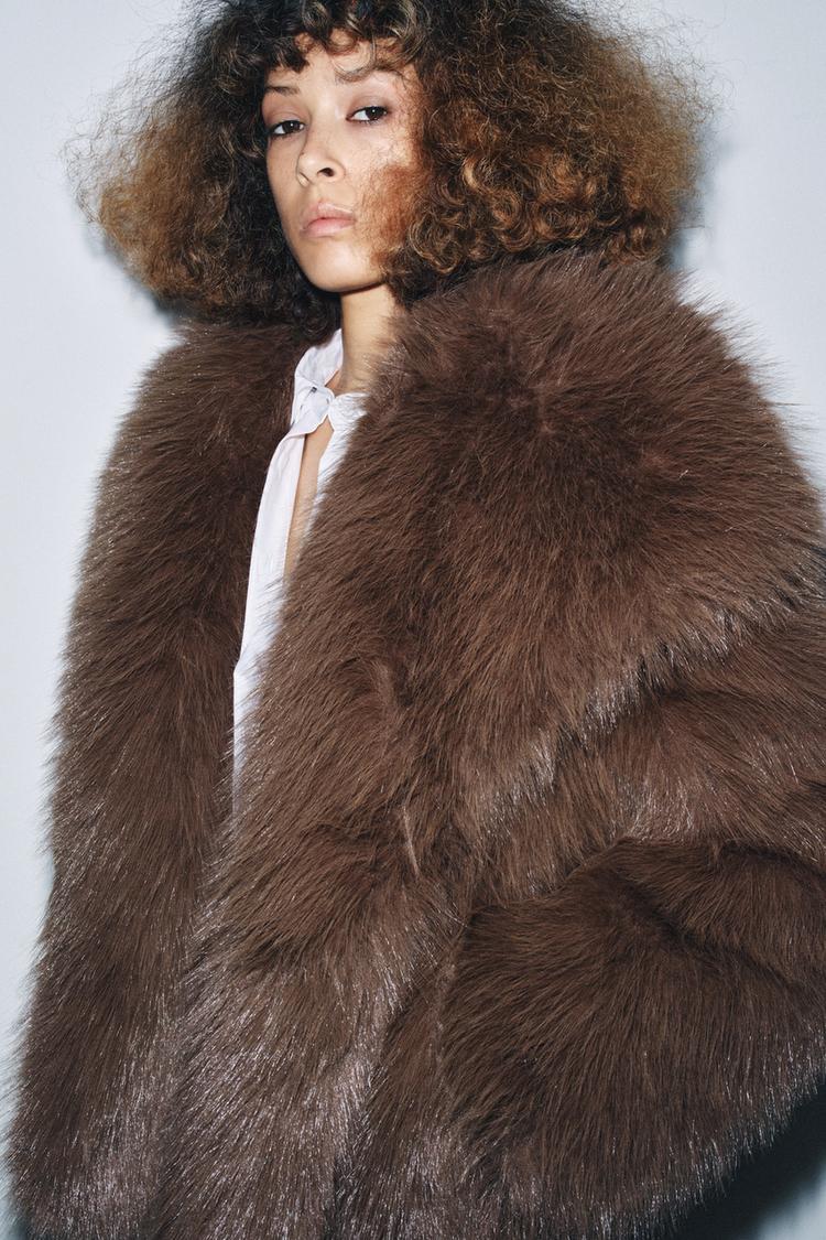 ZW COLLECTION FAUX FUR SHORT COAT - Zara product image