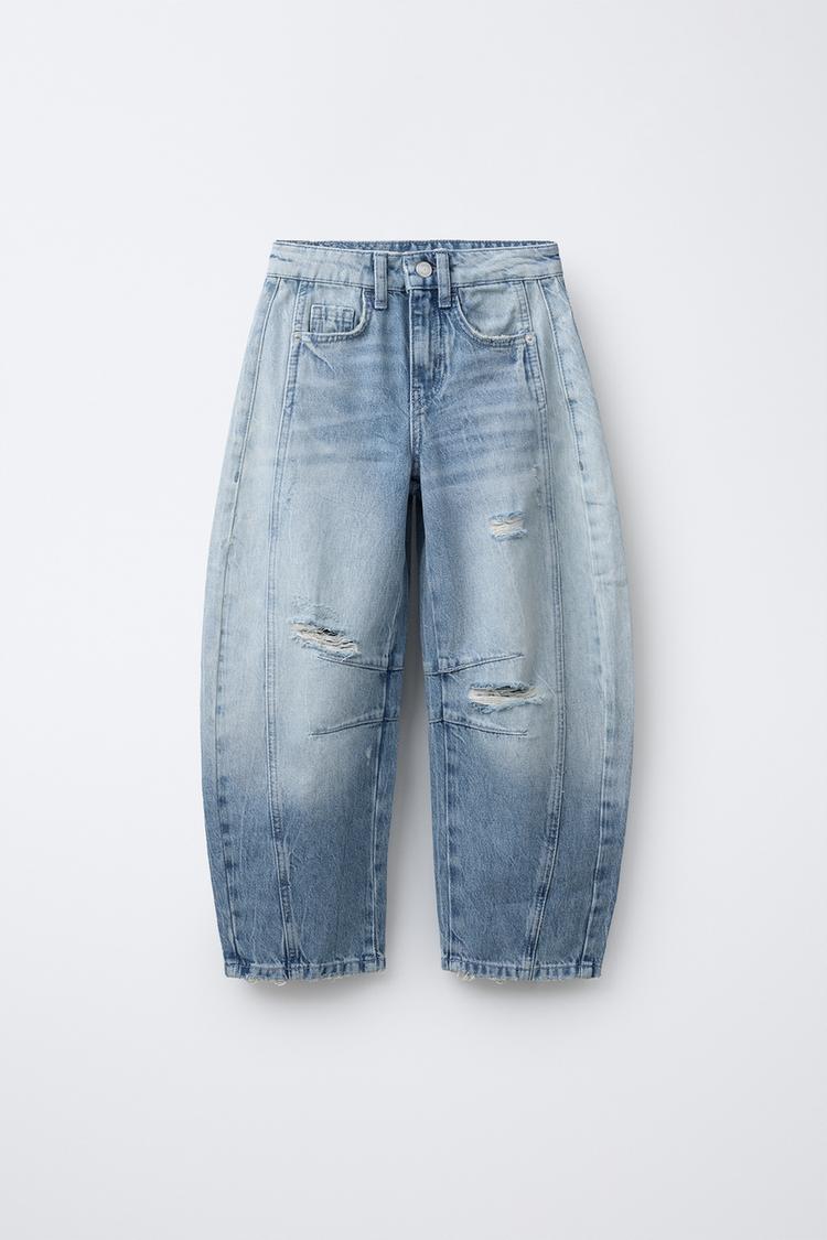 RIPPED BARREL JEANS - Zara product image